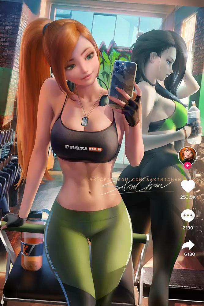 Kim Possible and Shego [Kim Possible] (SakimichanA)