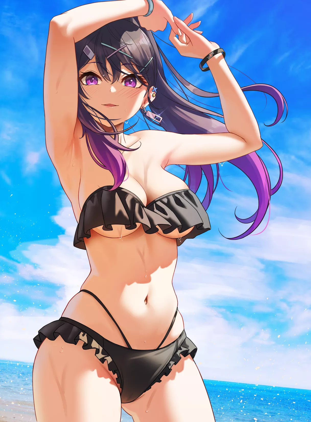 Purple haired cutie in her lovely bikini (by SOLar)[Artist's Original]