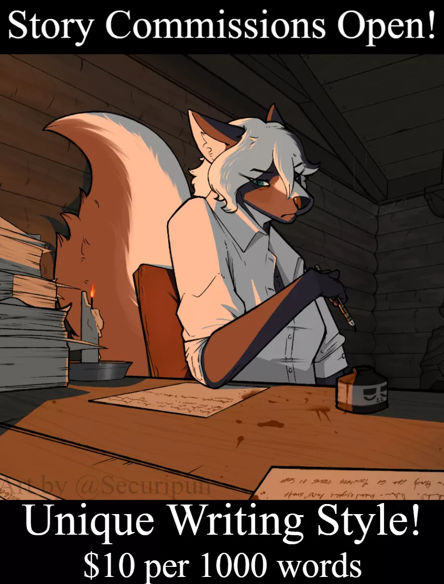 Story Commissions Open! $10 per 1k words! [Art by Securipun]