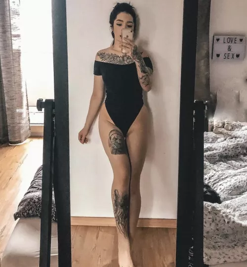 This bodysuit opens at the bottom to give you easy access..