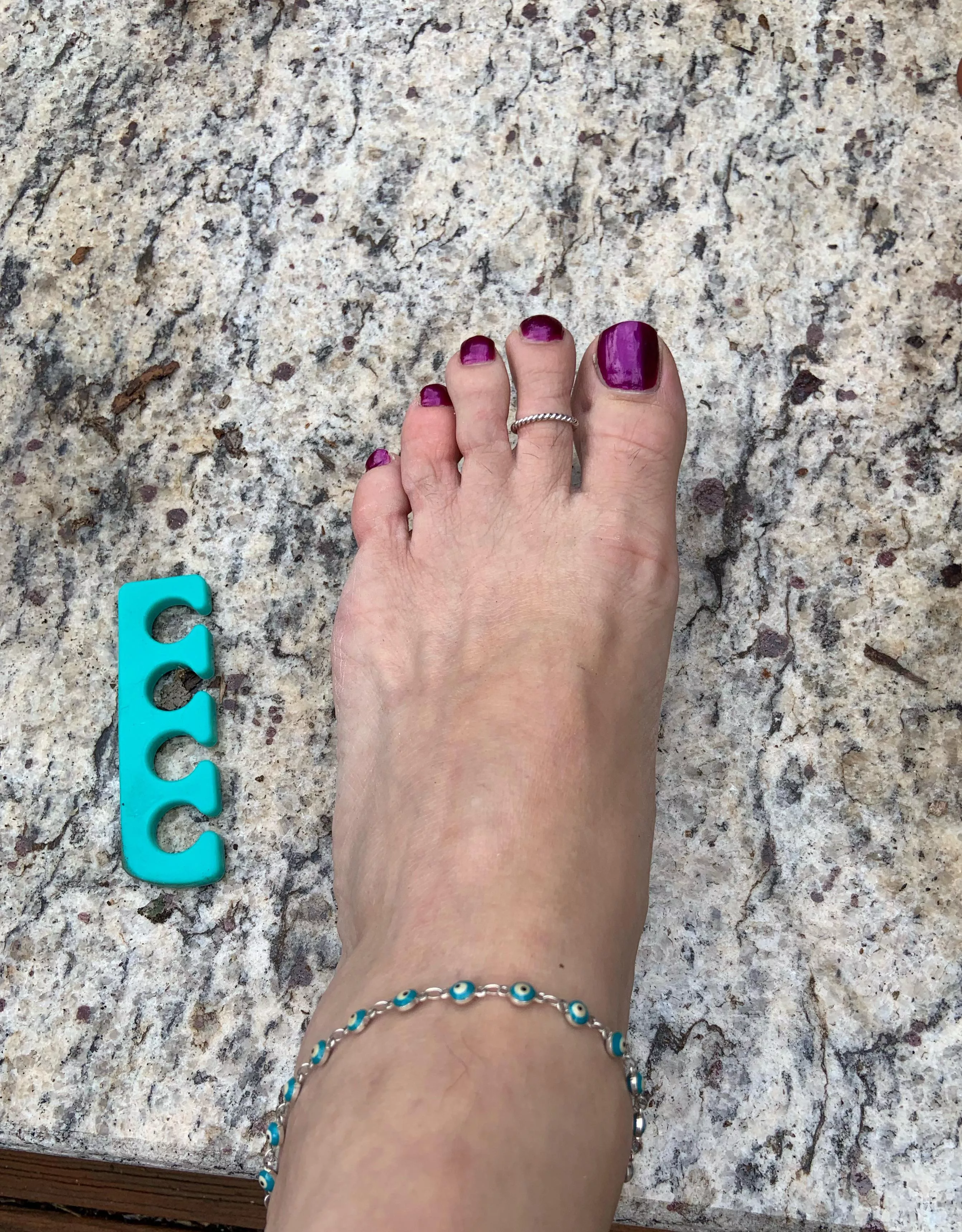 Toes are a bit funny looking right now, but it’s from the spreader. New color now!