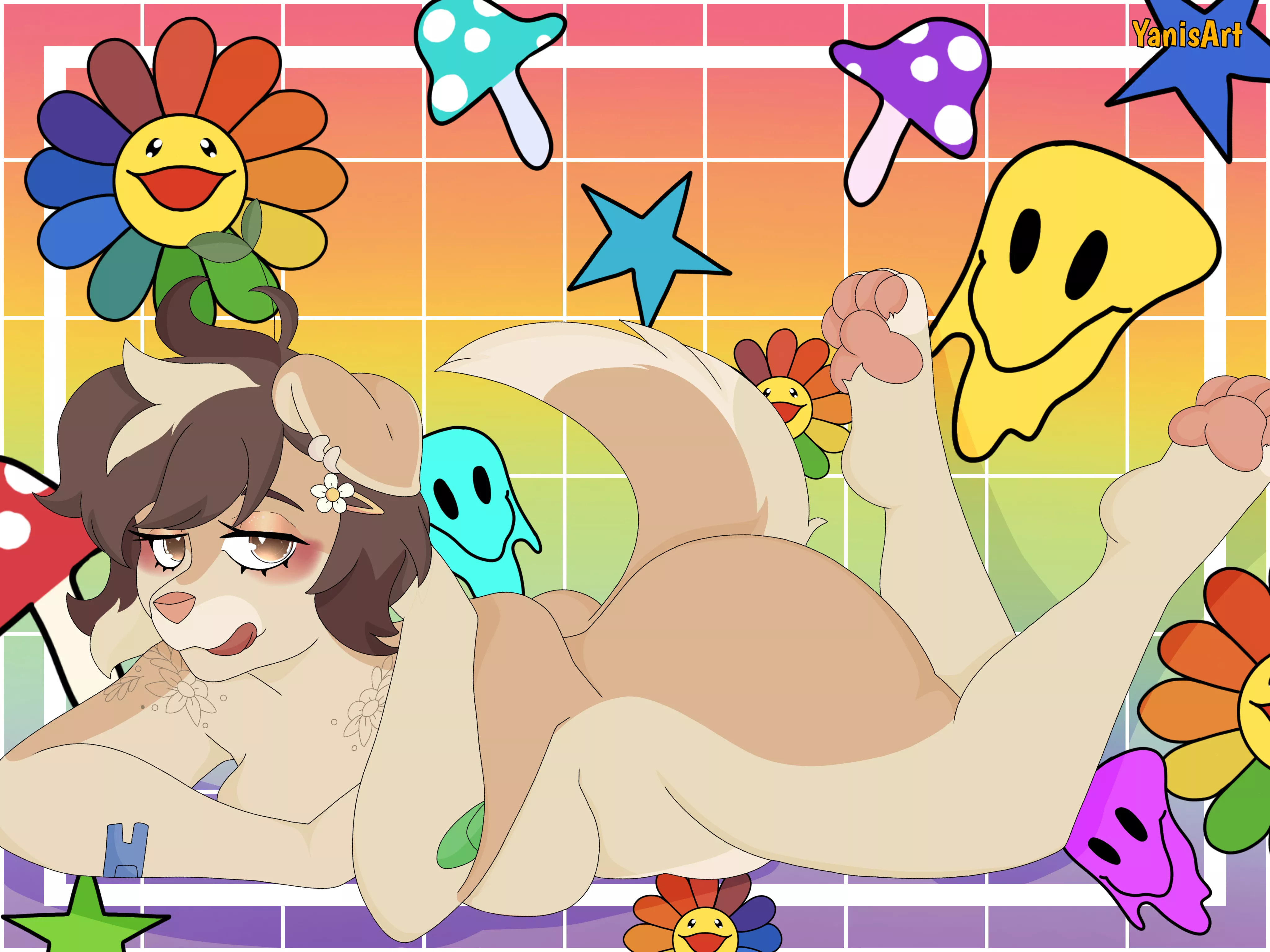 another piece finished! It was the last piece I needed to finish for now, so I'm happy to finish it!,I put the warning since it has strong colors