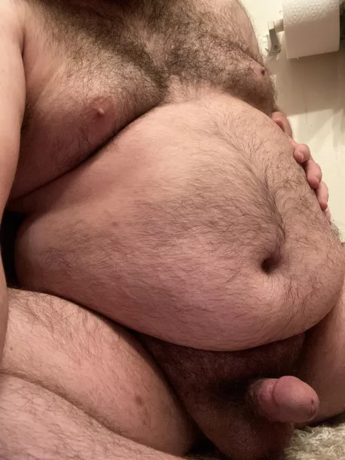 This belly is getting heavy! You mind if I rest all of its weight on you? 😉