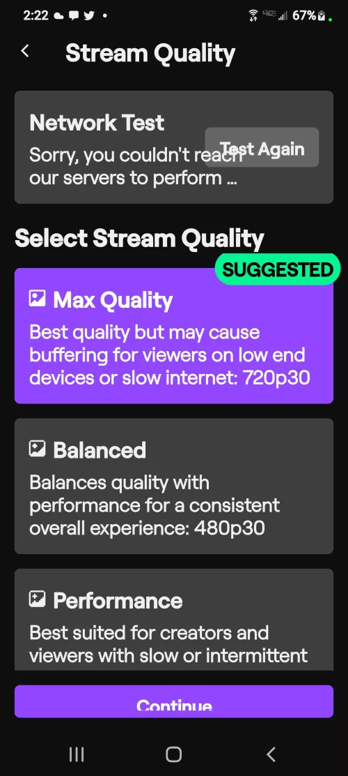 is anyone else's twitch not working for streaming? it's always worked. so idk what is going on.