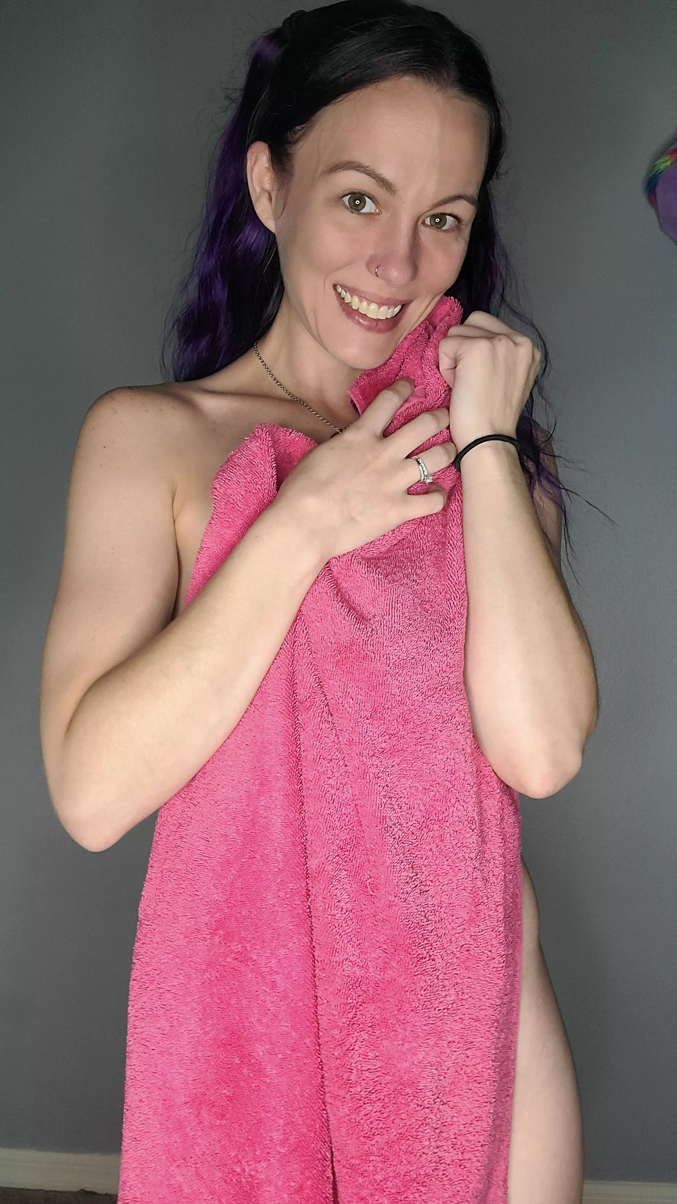 Just out of the shower, all fresh and clean 🙃😊 Just out of the shower, all fresh and clean 🙃😊