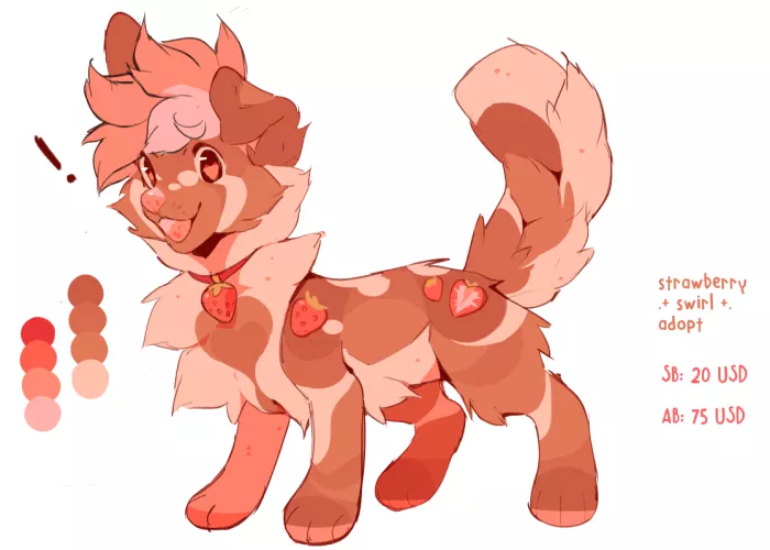 Strawberry adopt I made (@tea_pancake on insta)