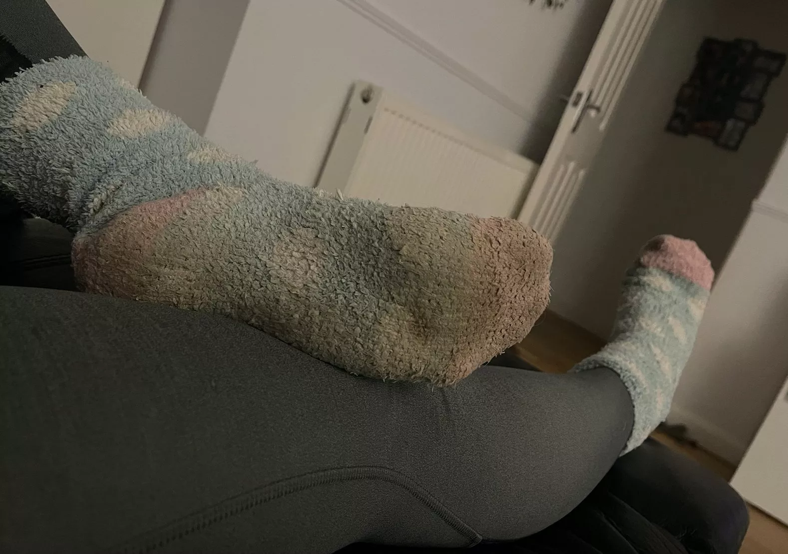 Good job I've just had a big delivery of socks- lots of fuzzy socks included 😍 can't wait to do a try on haul to show them off 😏 [female]