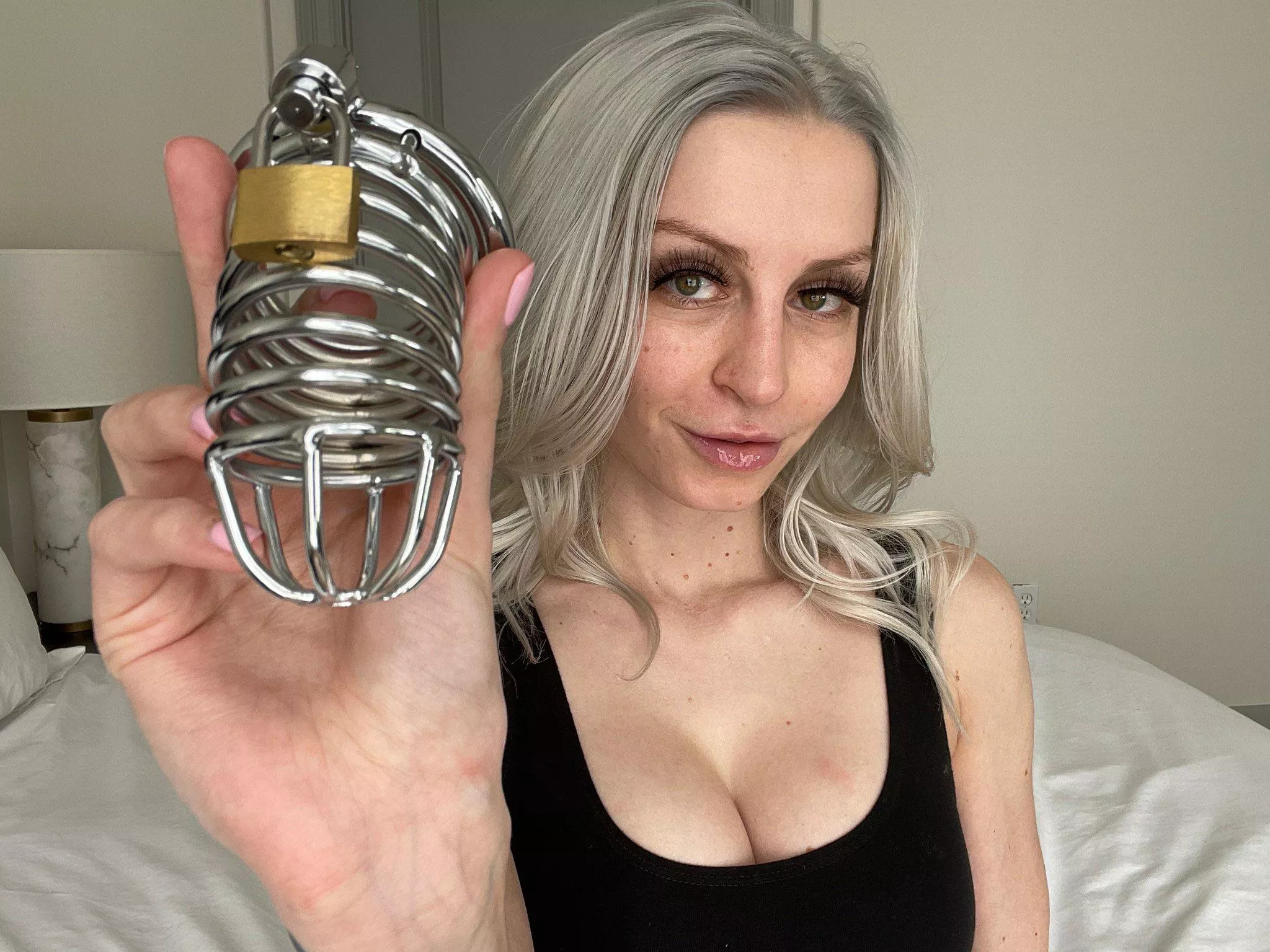 Can’t wait to get your little cock locked for a month