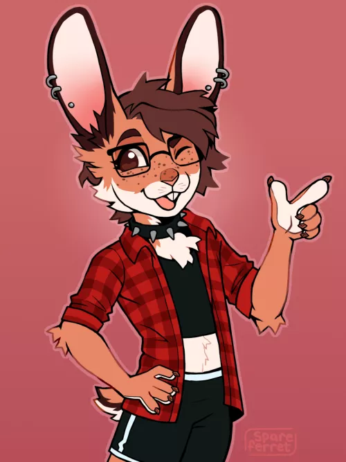 finger gun bun (by me, spareferret on twitter)