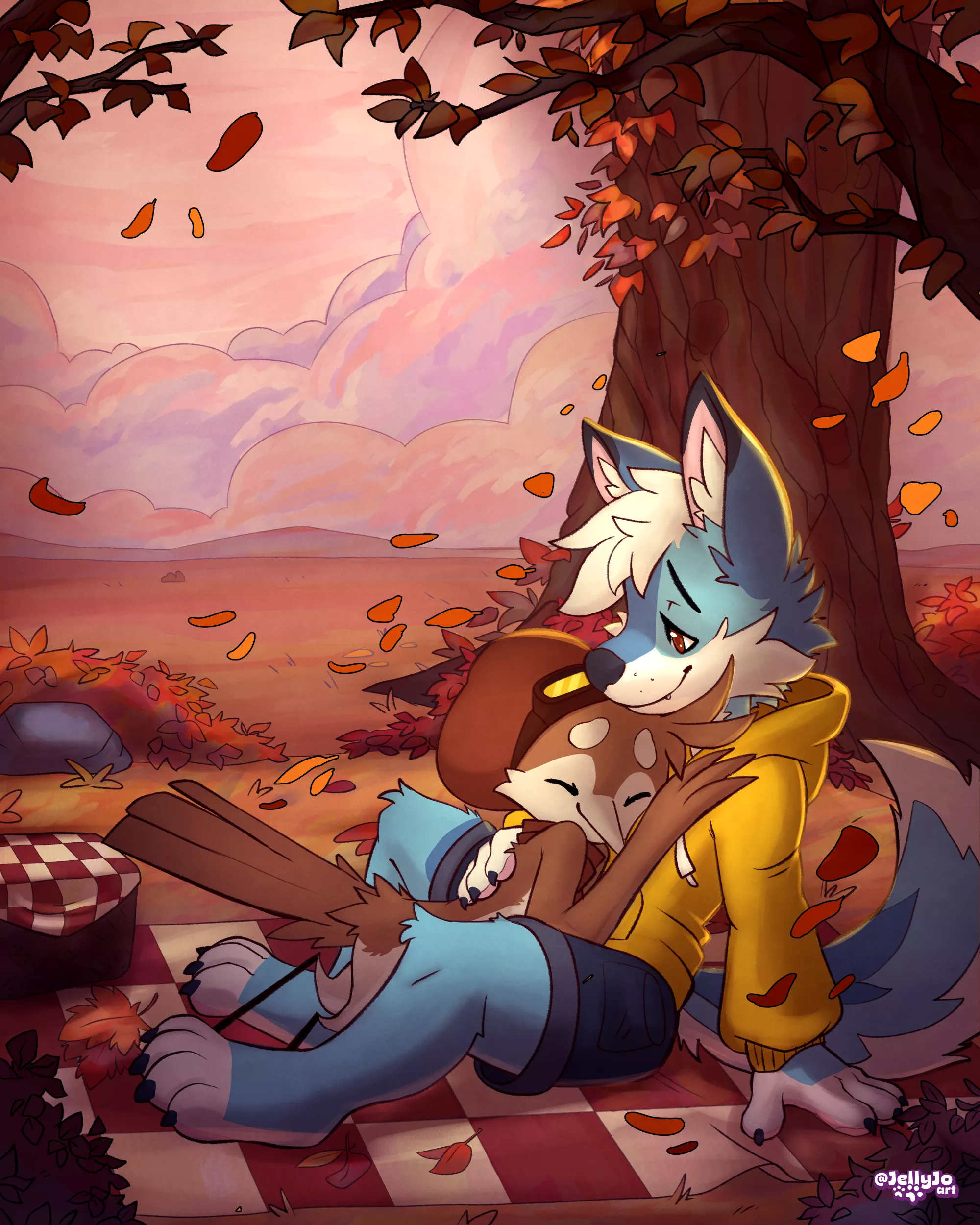 Picnic in autumn 🍂 -art by me