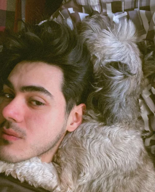 With my puppy her name is Mili I rescued her from garbage 8 years ago