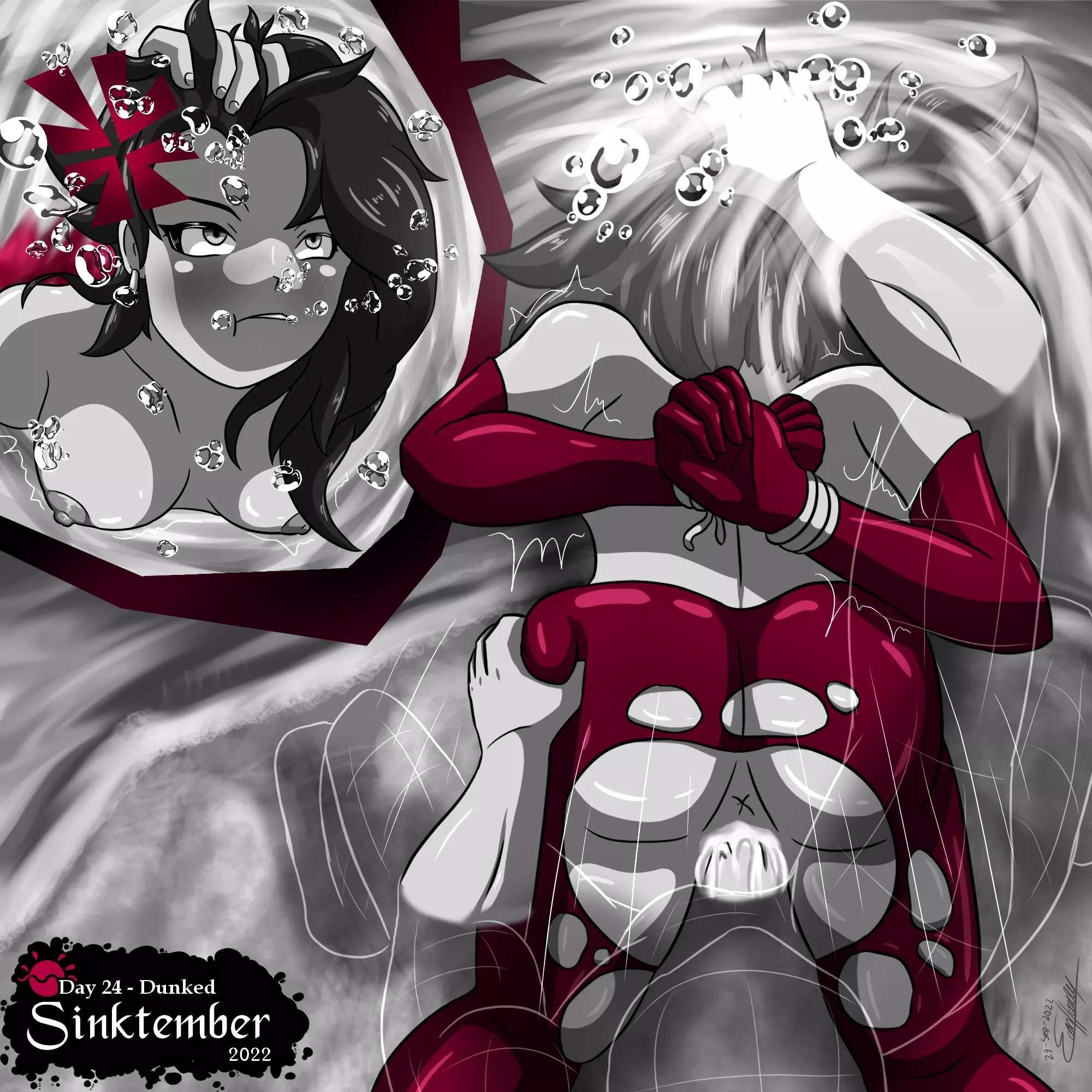 Cinder getting fucked while her head is getting dunked underwater, for Sinktember (Evan Harrey)