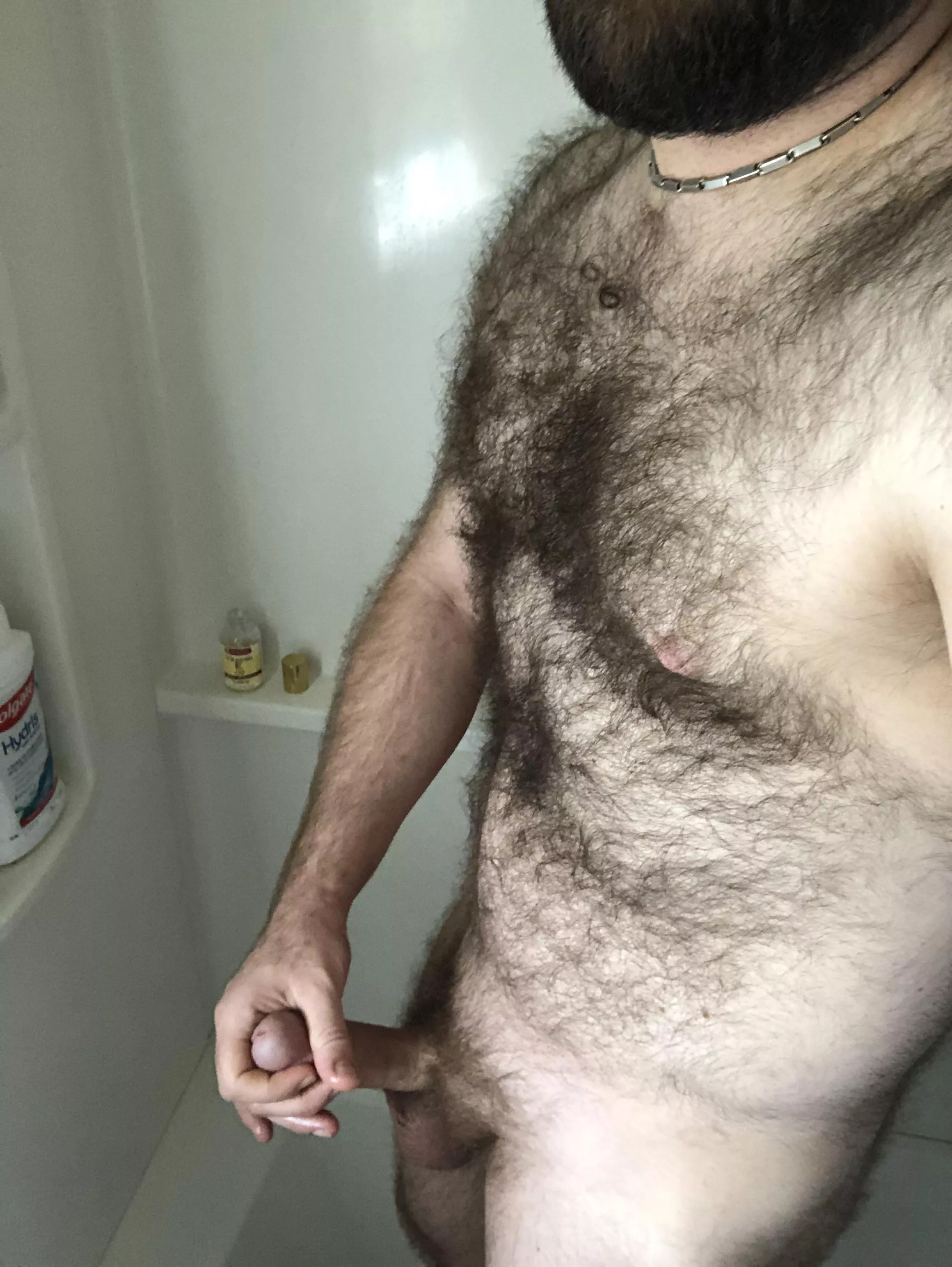 Rub on it then stroke Rub on it then stroke