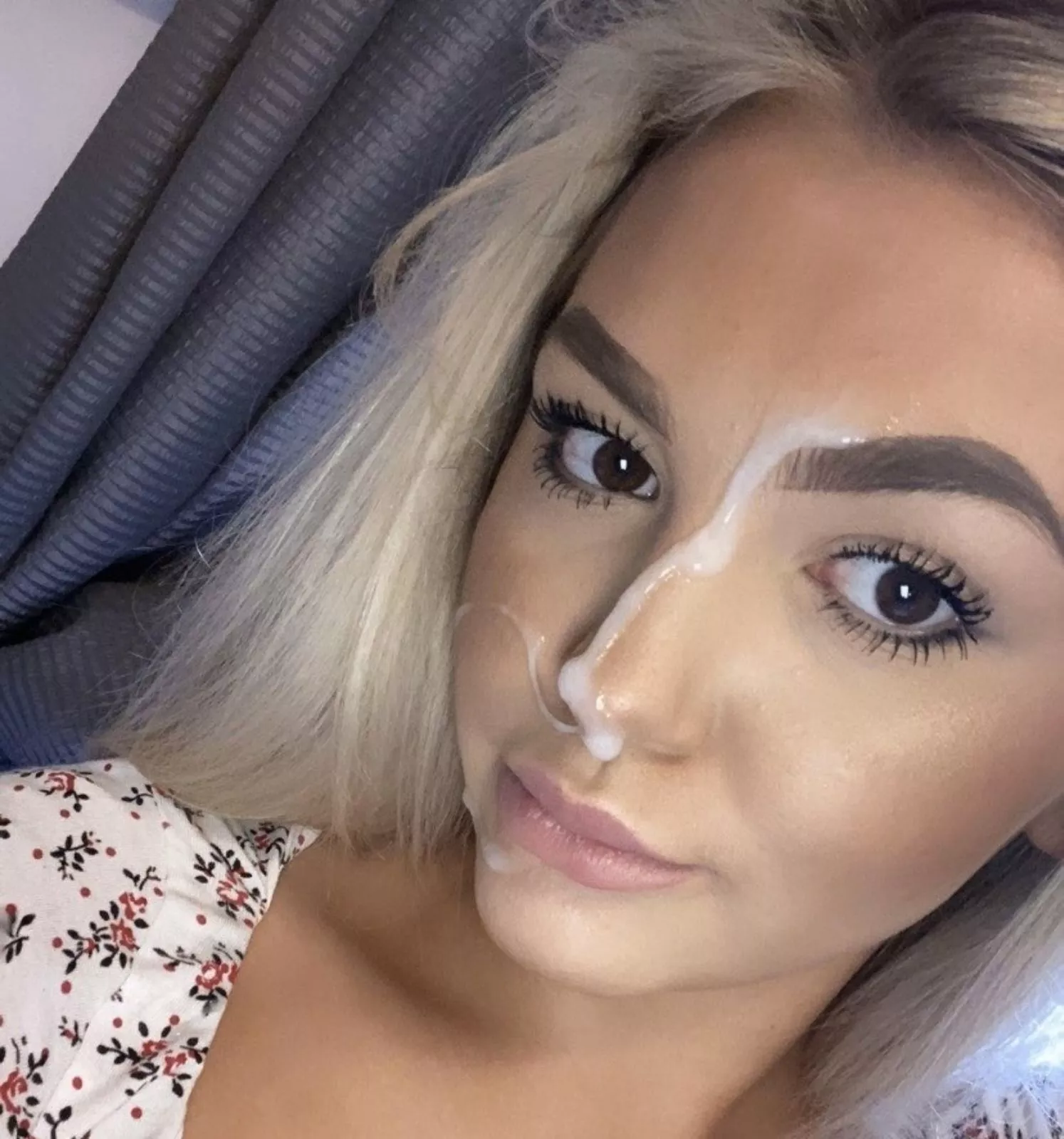 showing off her reward