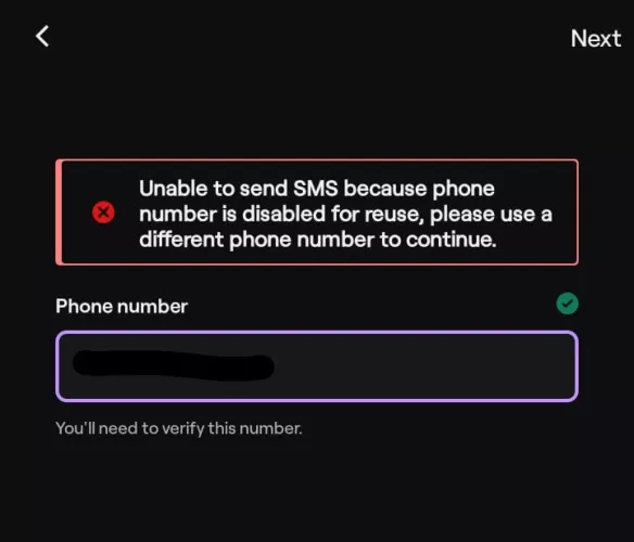 What could this mean? I have no idea what might cause my number to be disabled for reuse