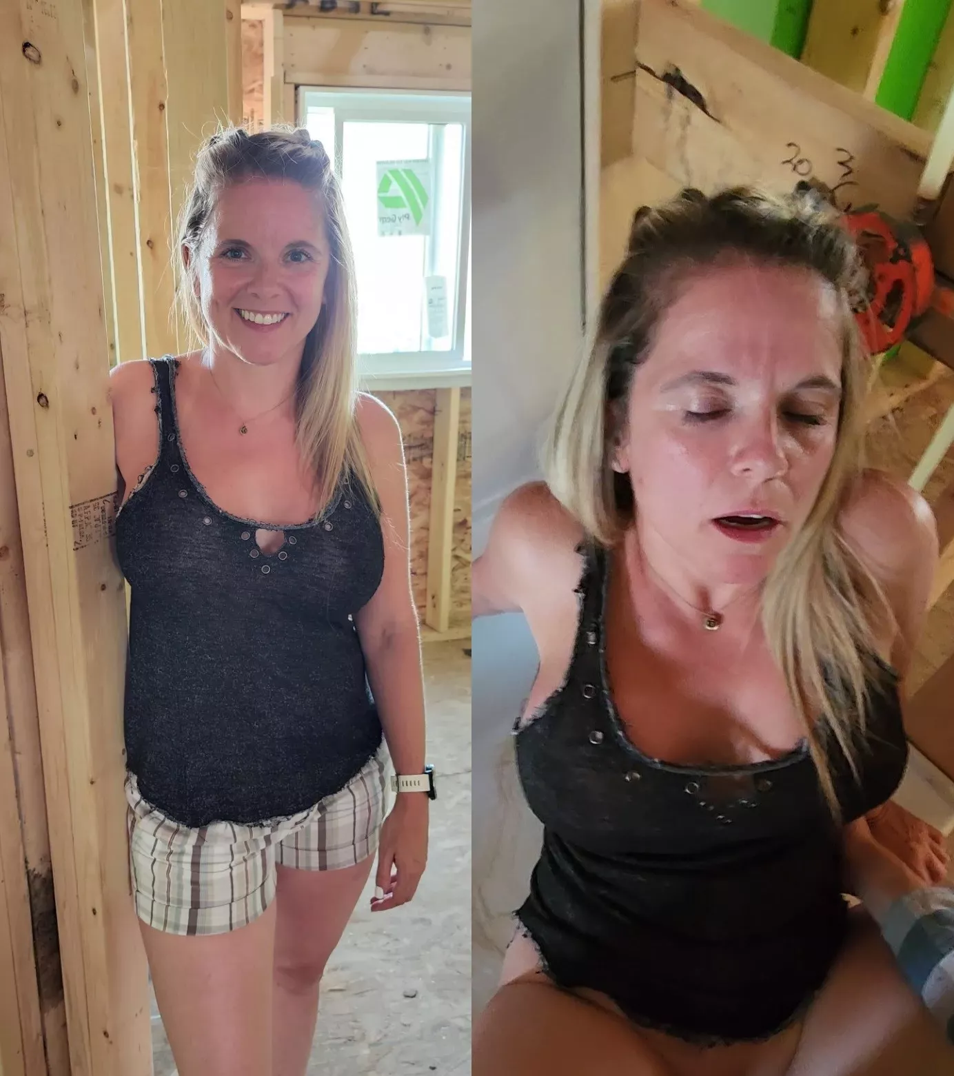my bf works construction so he snuck me onto his site and fucked me there