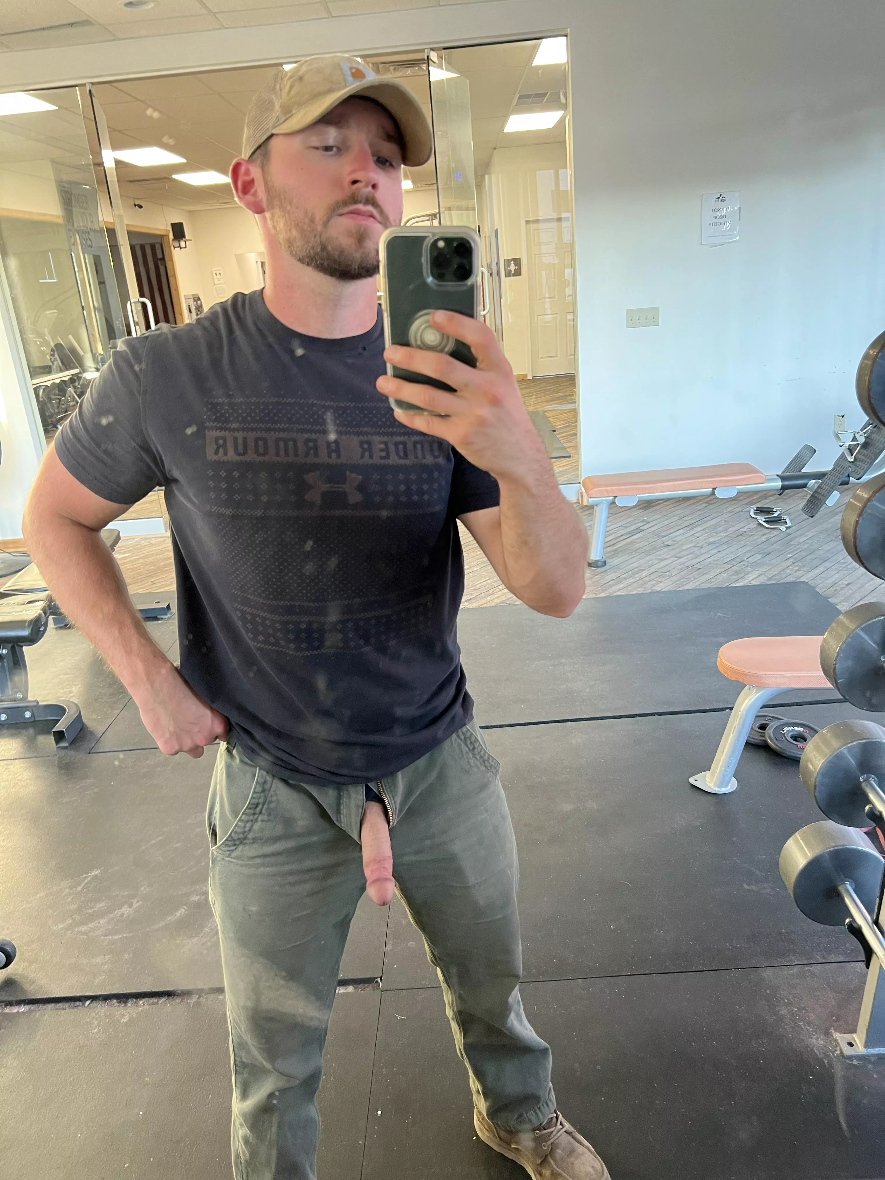 Pulling my cock out at the gym is always exciting