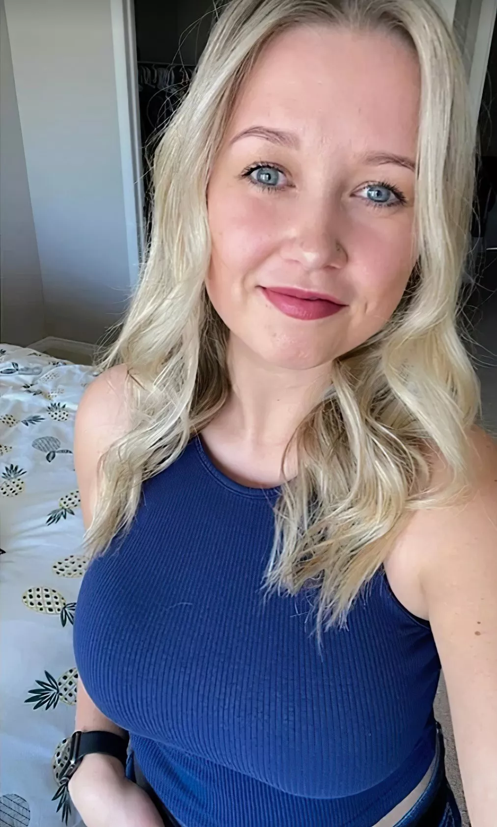 Busty in Blue