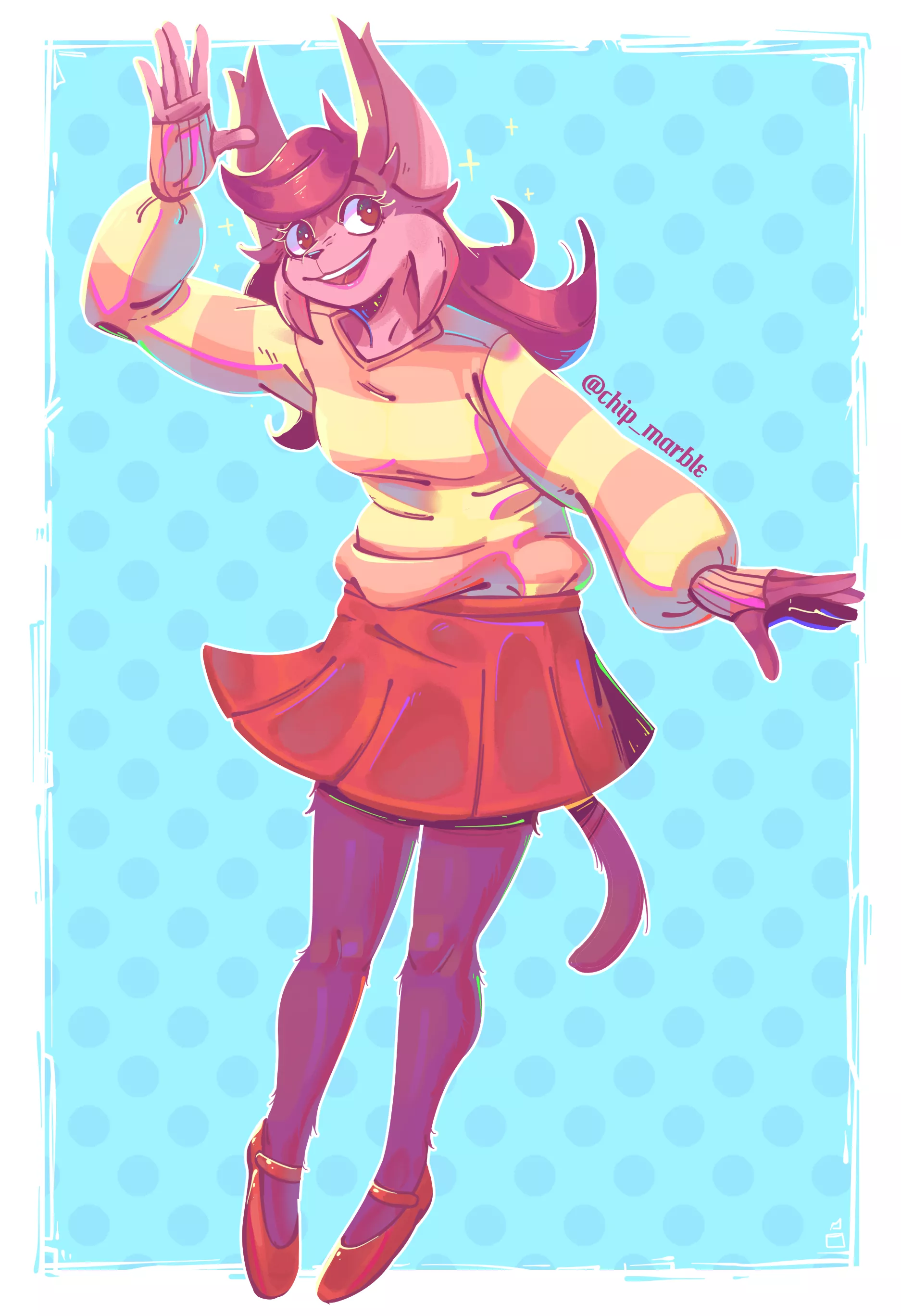 Floppa girl~ (art by me, @chip_marble on twitter)