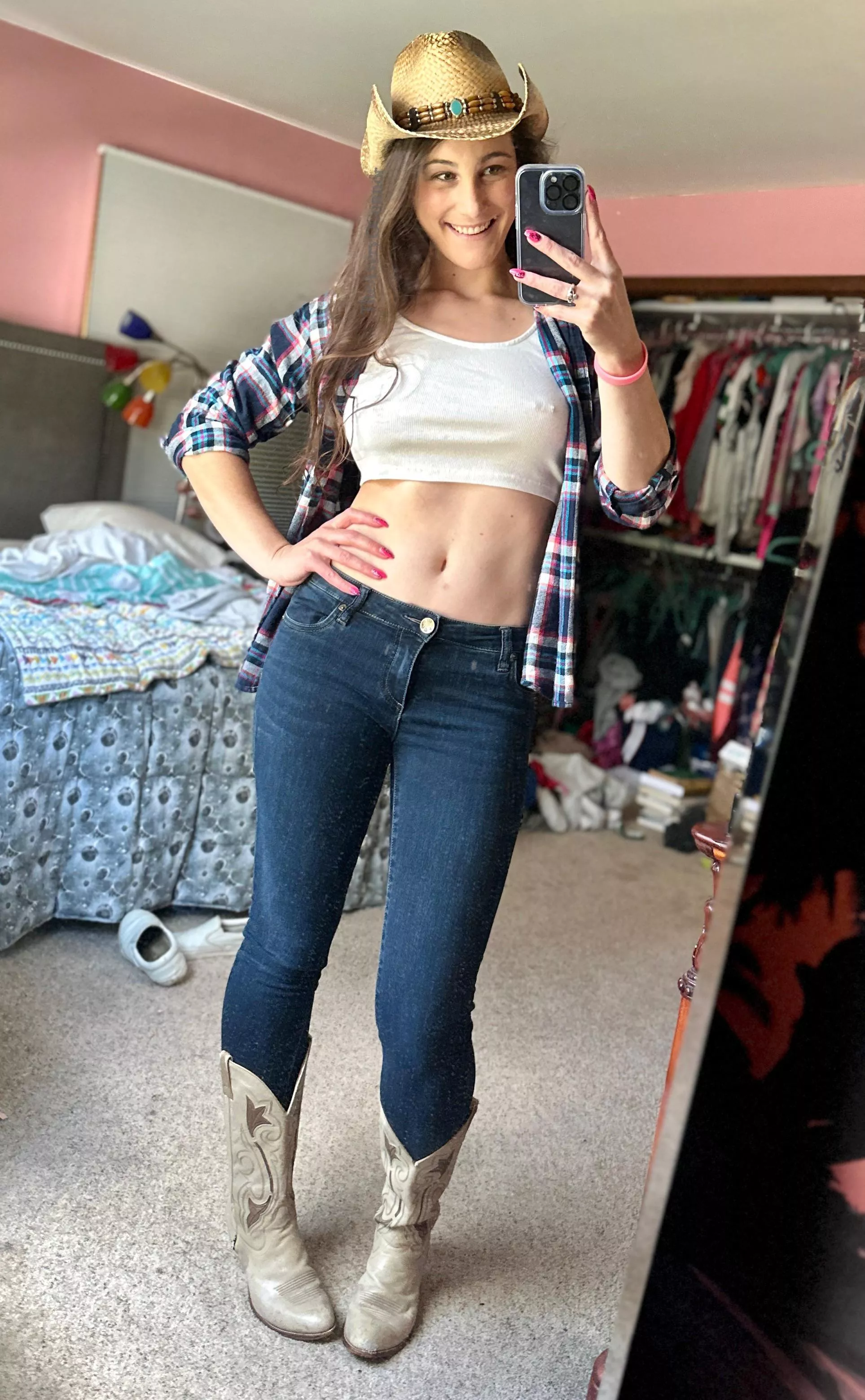 Just a cute girl in her favorite cowboy boots Just a cute girl in her favorite cowboy boots