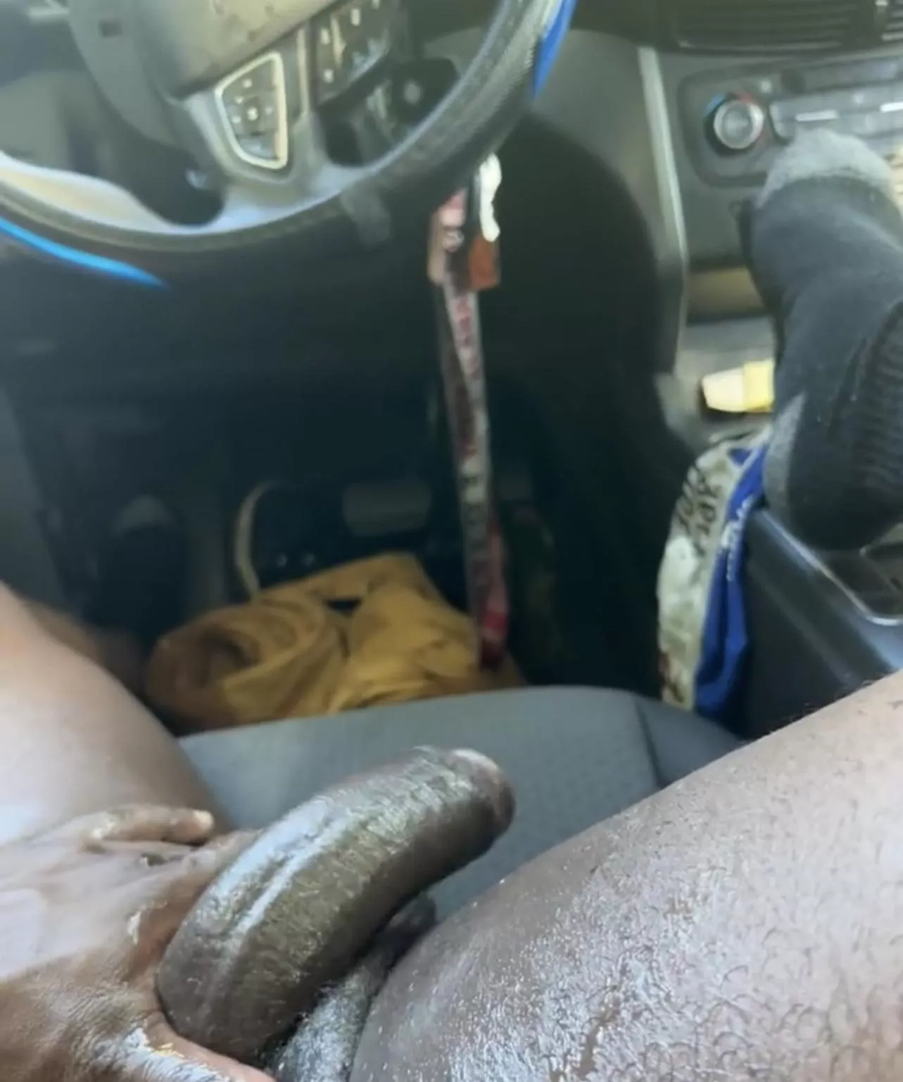 No fucks given love showing off this big black cock in public