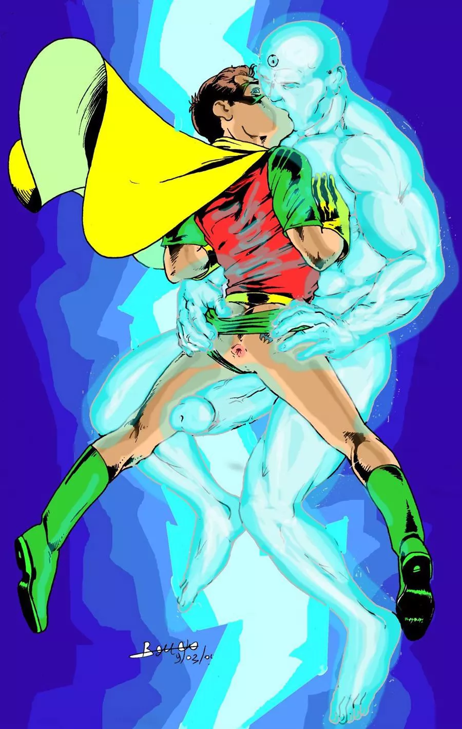 Robin and Dr Manhattan. Someone’s about to have his ass torn up😜