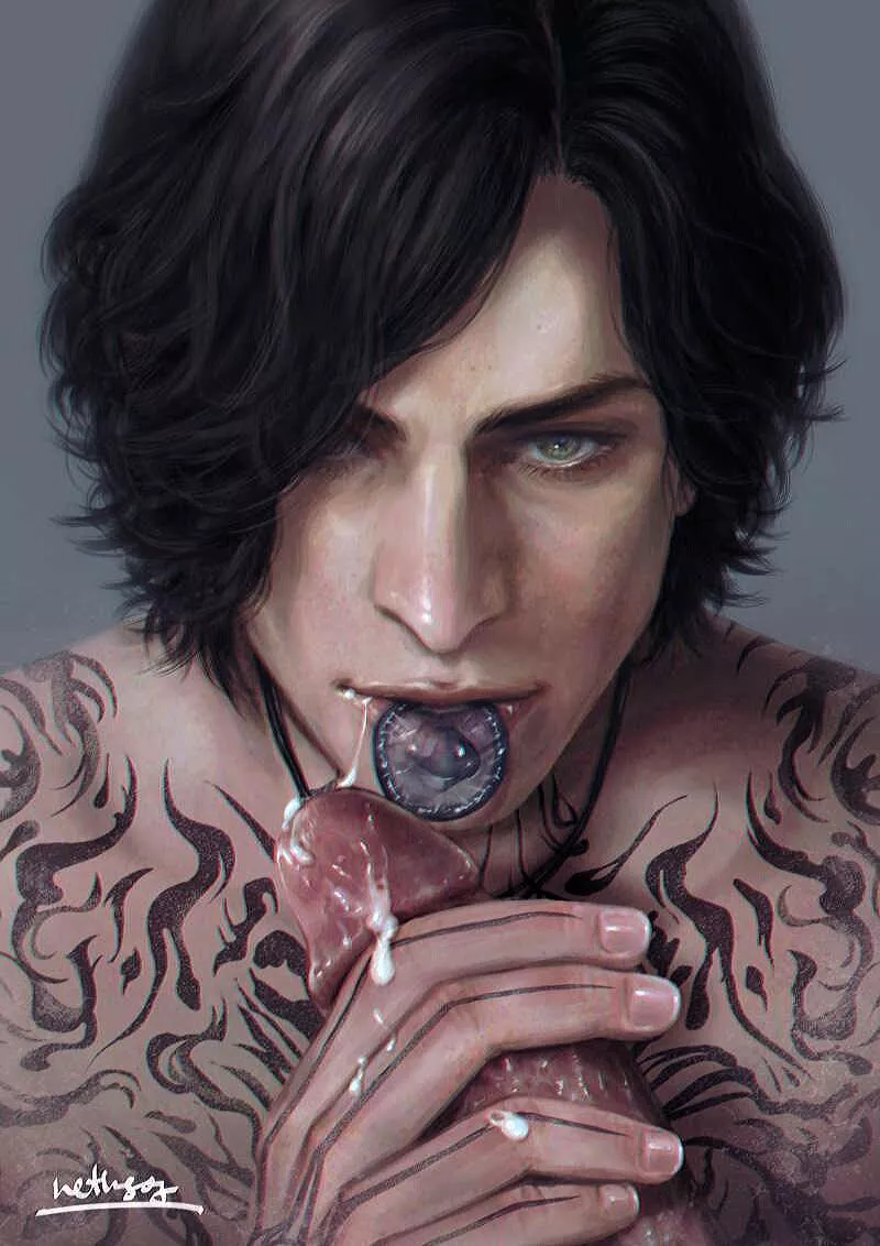 V is the hottest character from DMC hands down (artist is called Nethgog)