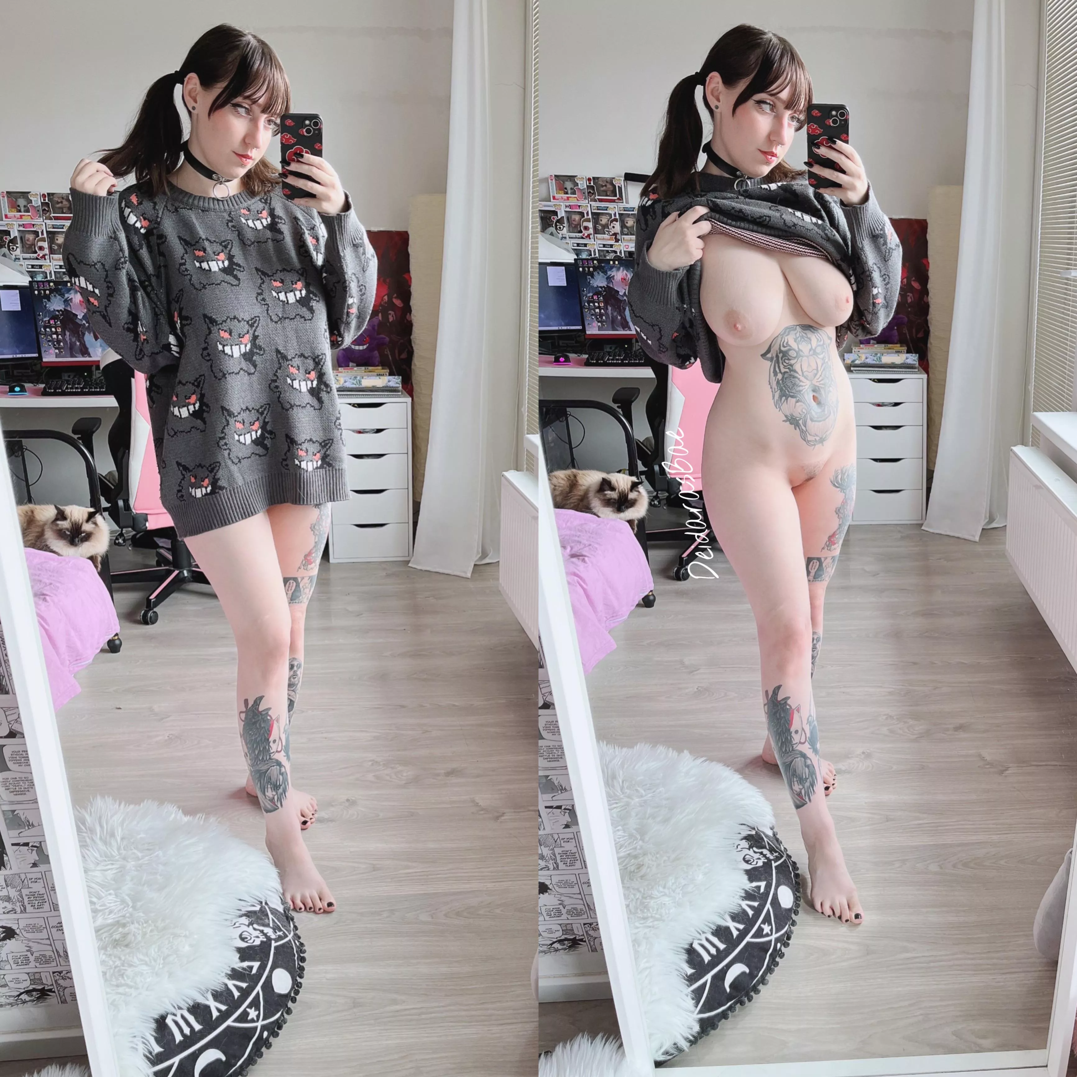 Do you like my new sweater ? 🖤 [F]