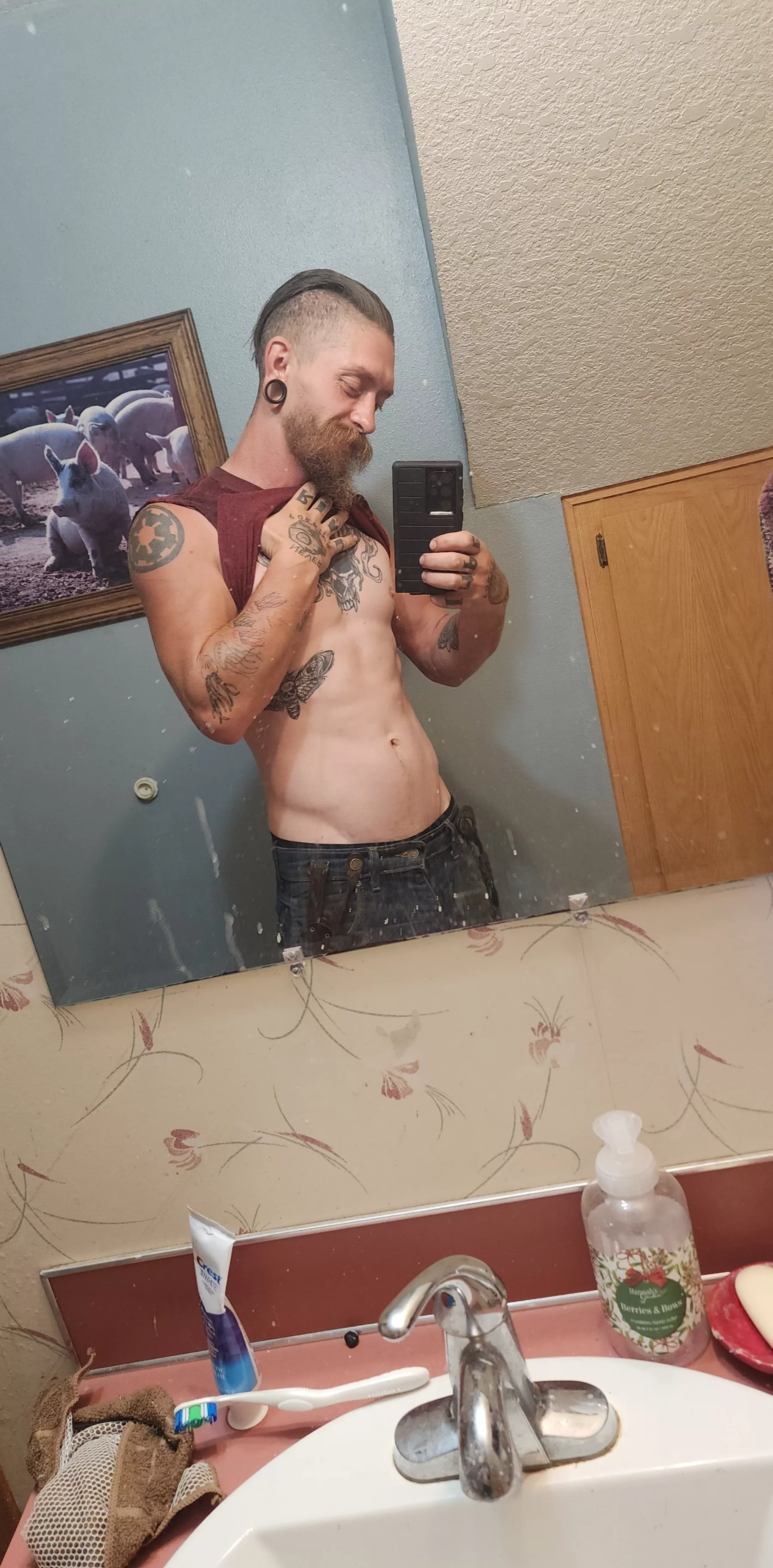 Don't mind me getting ready for work