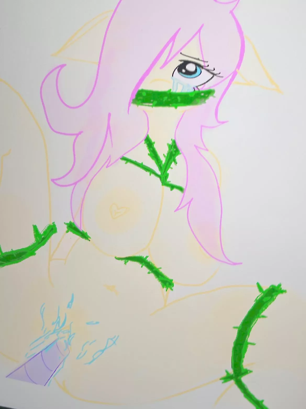 doodled fluttershy getting dommed by Twilight!!