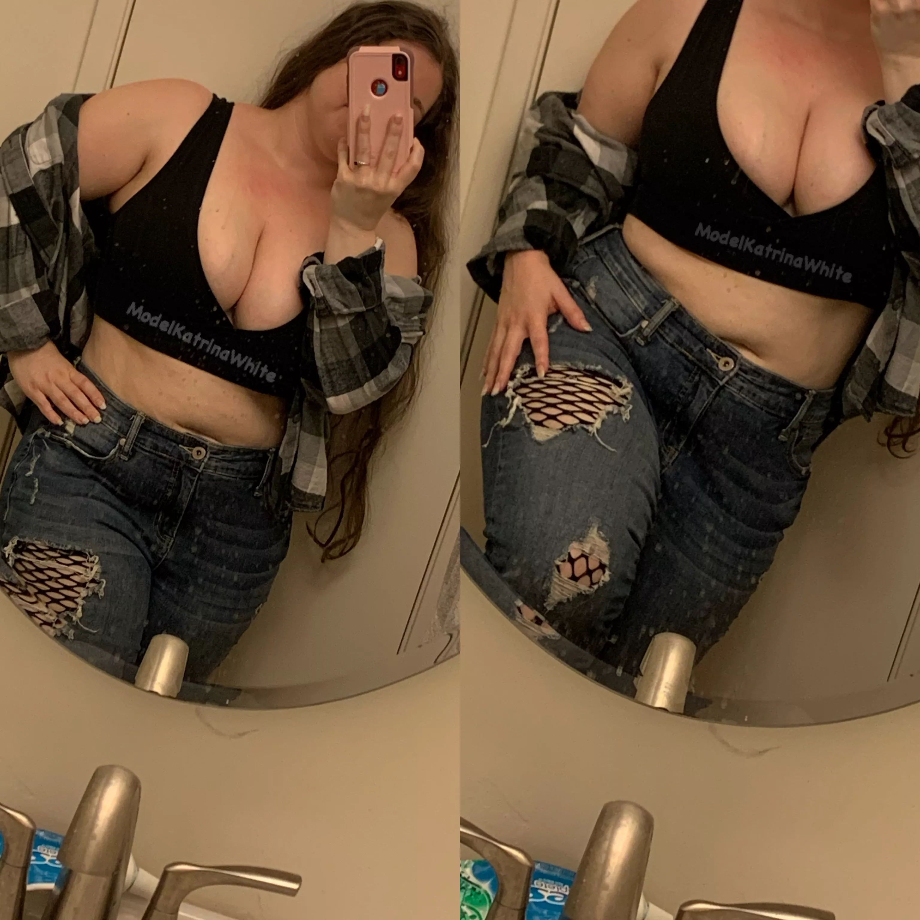 Ripped jeans, fishnets, and a terribly dirty mirror - 2 out of the three make me feel super sexy! Ripped jeans, fishnets, and a terribly dirty mirror - 2 out of the three make me feel super sexy!