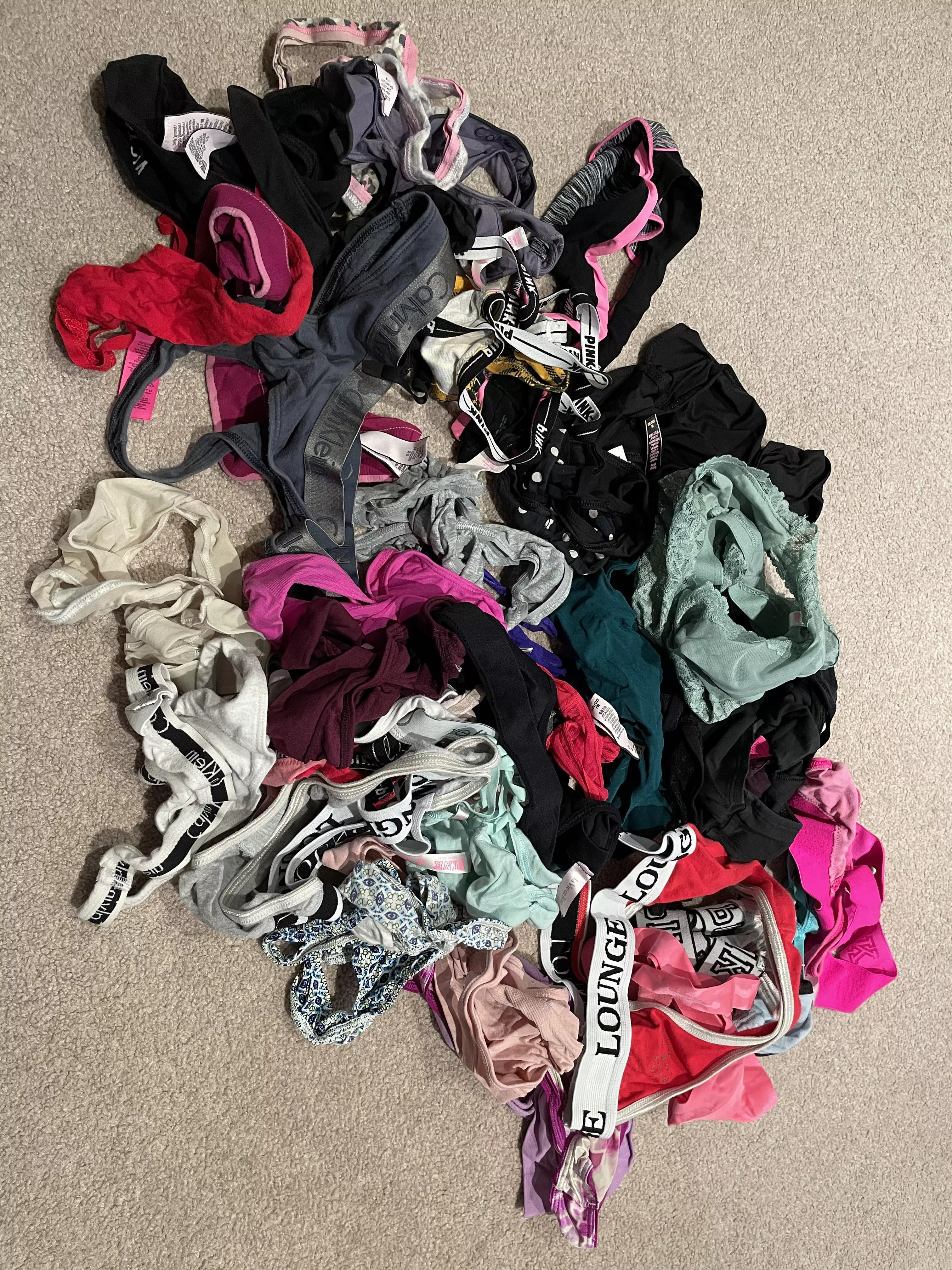 Sister finally left to college, new panties I get to play with and wear for the next 8 months 😍😍