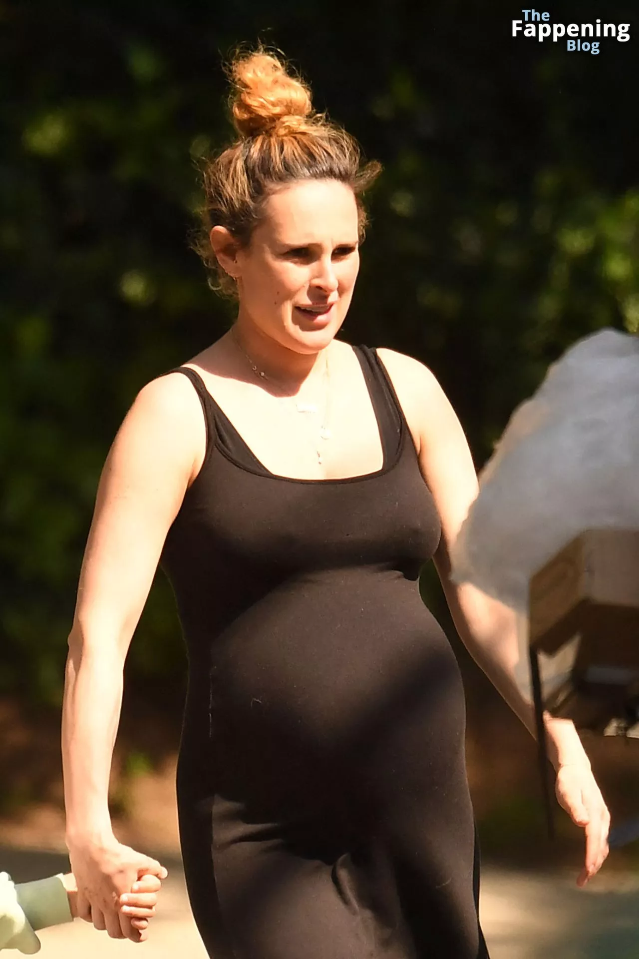 Rumer Willis Shows Off Her Huge Baby Bump in a Tight Black Maxi Dress (10 Photos)