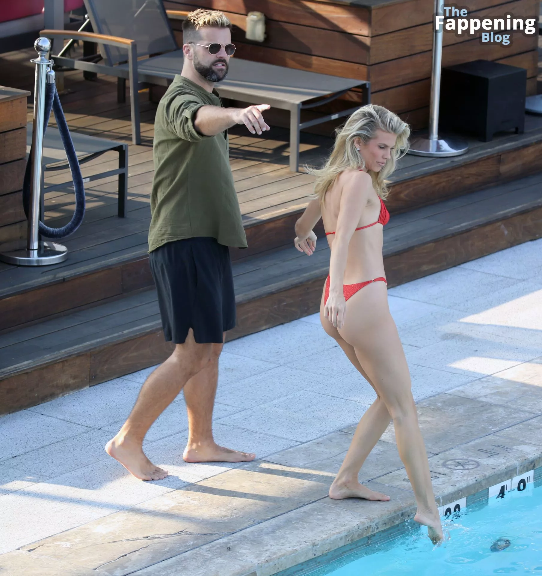 AnnaLynne McCord is Spotted Rocking a Red Bikini at a Hotel Pool in LA (53 Photos)