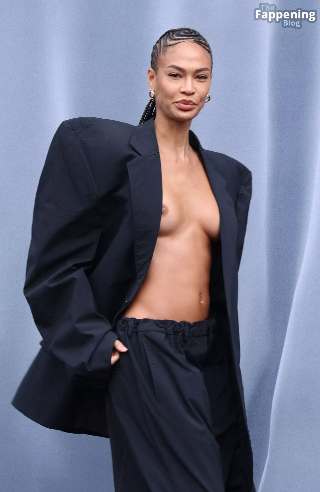 Joan Smalls Flashes Her Nude Tits at the Balenciaga Show in Paris (29 Photos)