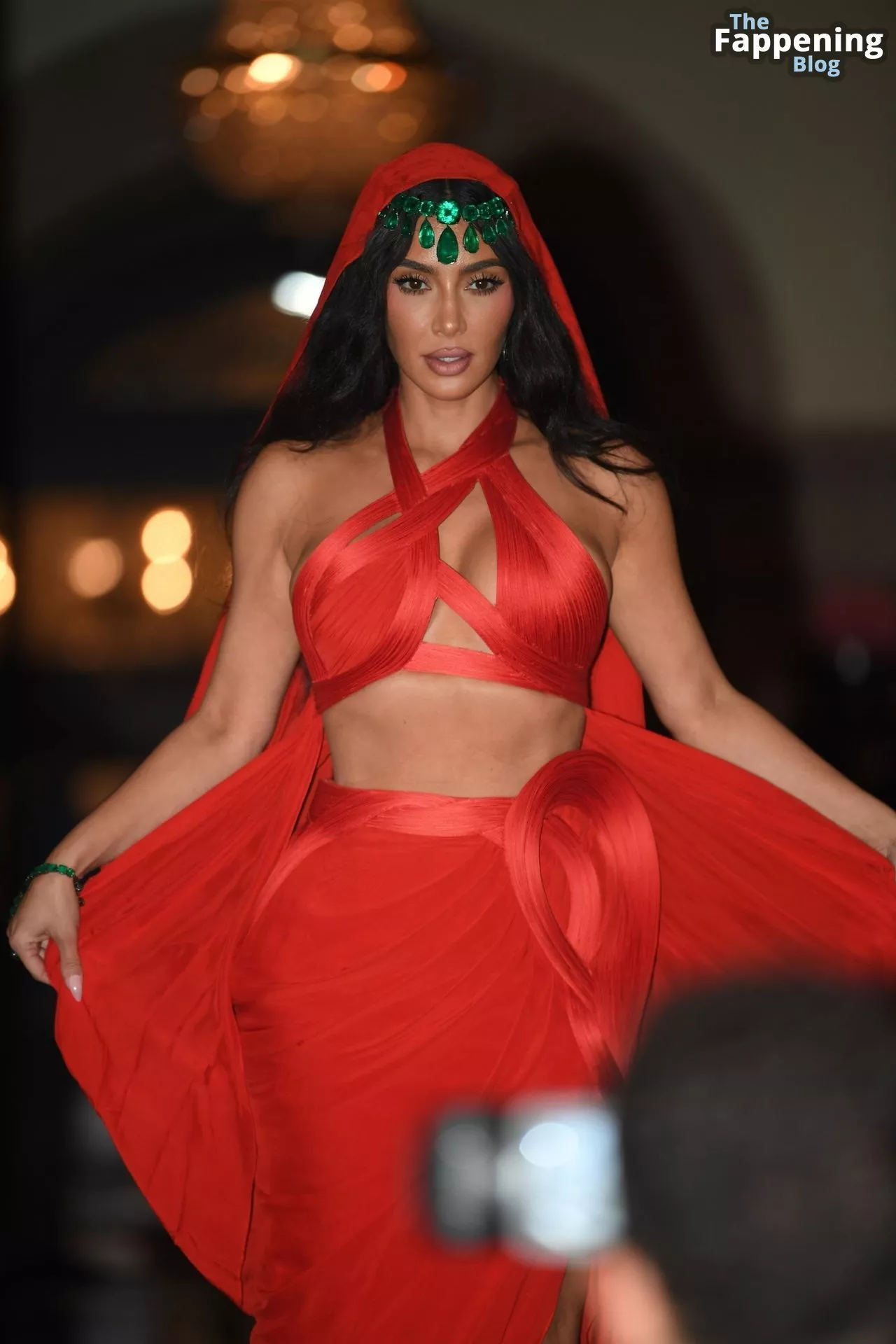 Kim Kardashian Stuns in a Red Dress in Mumbai (33 Photos)
