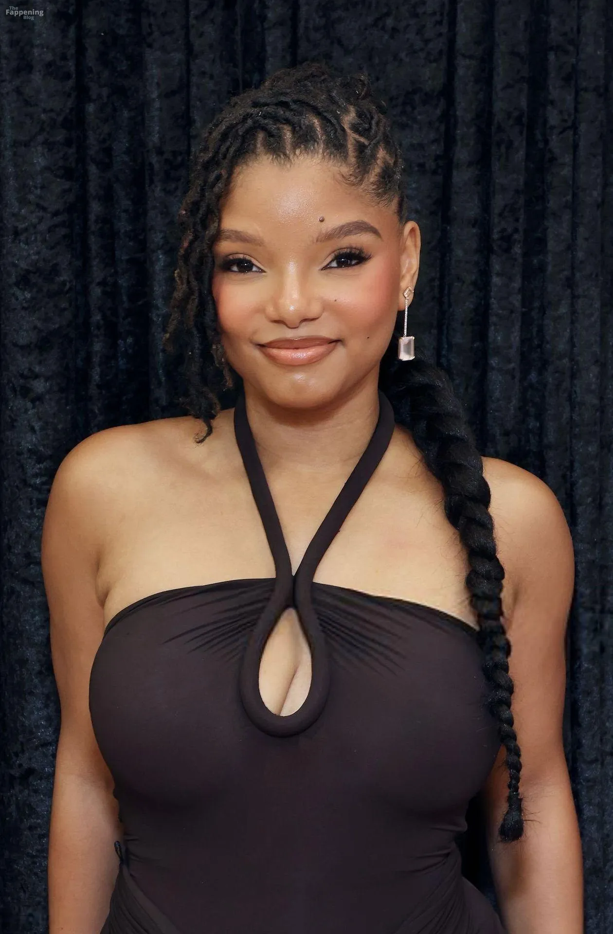 Halle Bailey Flaunts Her Boobs in a Sexy Brown Dress (12 Photos)
