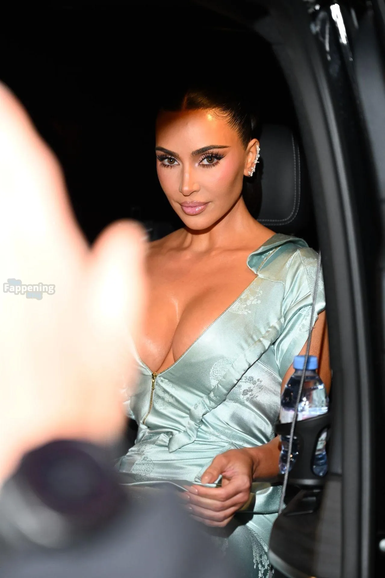 Kim Kardashian Stuns in a Satin Gown While Leaving Paris Hotel on Her Birthday (117 Photos)