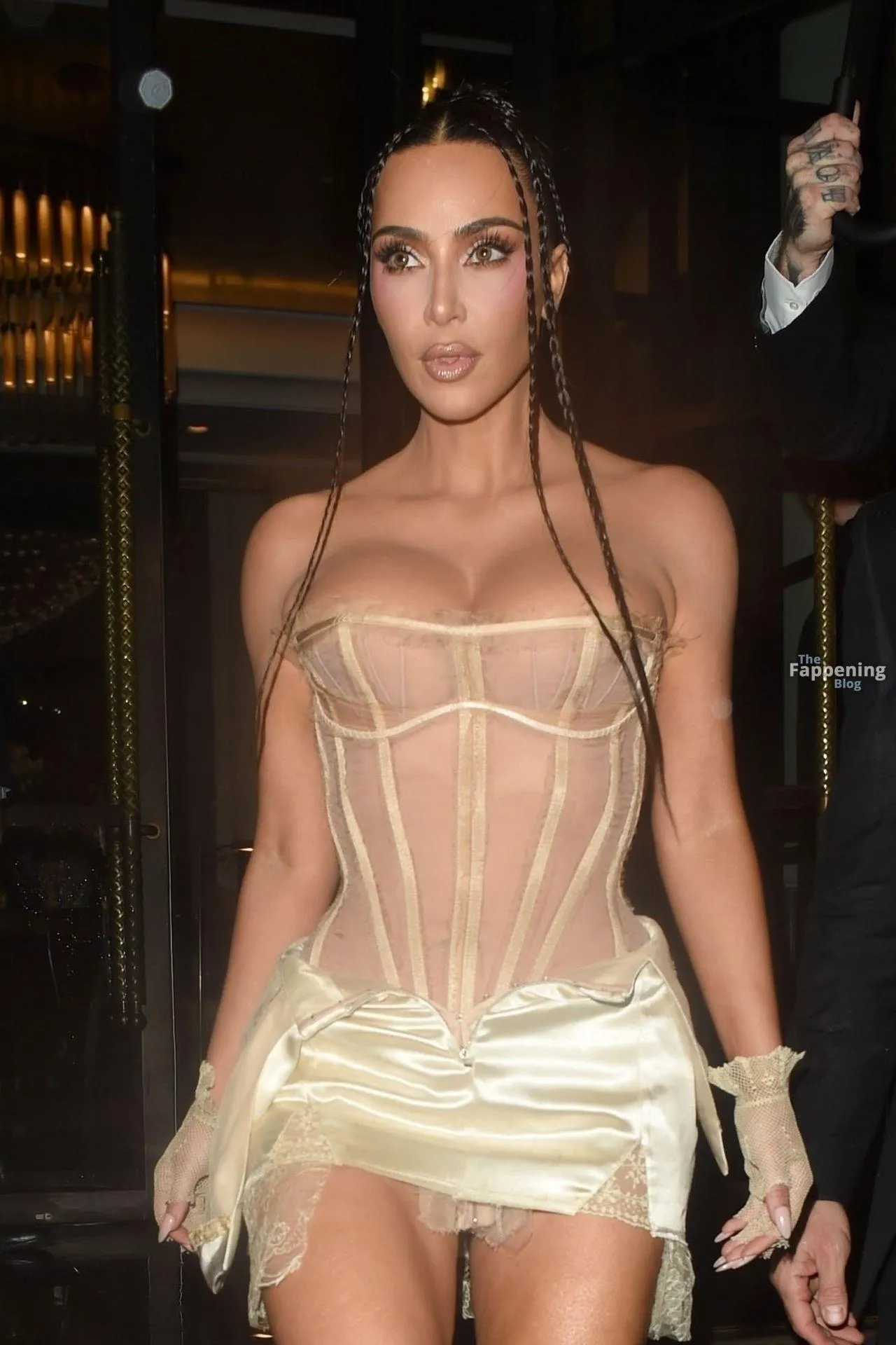 Kim Kardashian Stuns in a White Corset Look in London (148 Photos)