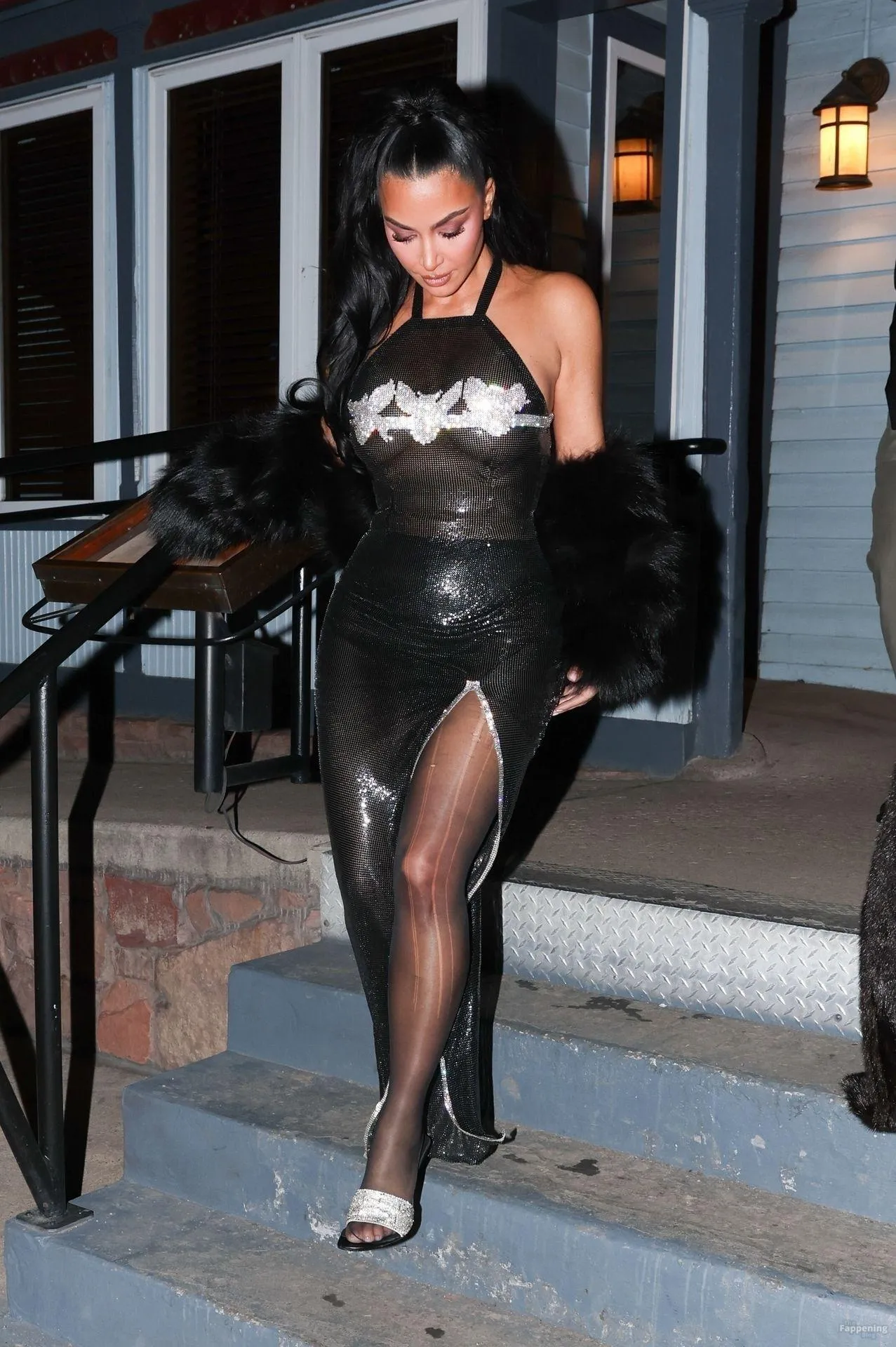 Kim Kardashian is Seen in a Sheer Dress in Aspen (30 Photos)