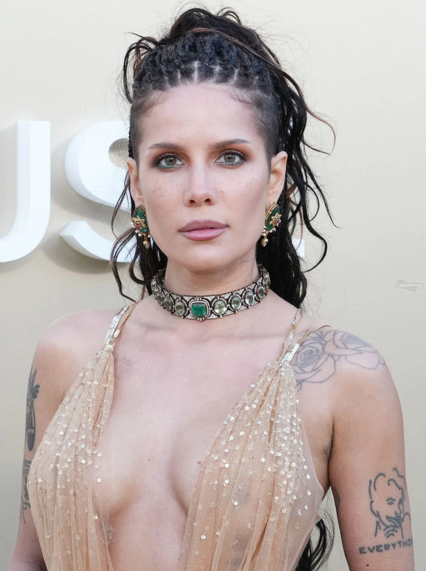 Halsey Flashes Her Nude Tits in a See-Through Dress (47 Photos)